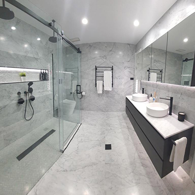 Modern Grey Marble Bathroom